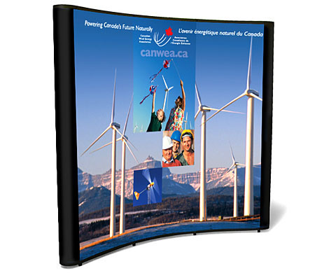 Display booth graphics for the Canadian wind energy association designed by design hq inc.