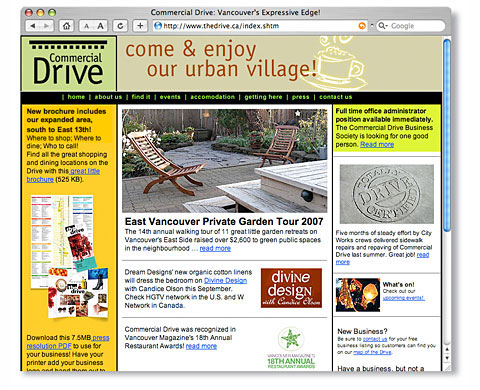 thedrive.ca home page designed by design hq inc.
