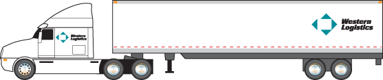 diagram of western logistics truck markings designed by design hq inc.