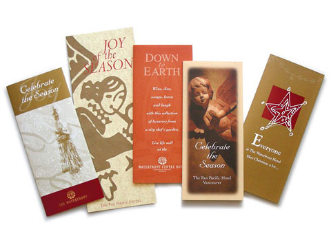 seasonal menu and event brochures designed by design hq inc.