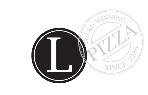 Lombardo's award winning pizza seal designed by design hq inc.