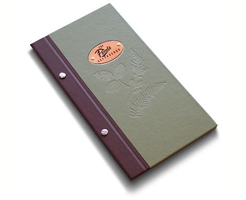 menu for The Pointe Restaurant at Wickaninnish Inn, Long Beach, BC, designed by design hq inc.