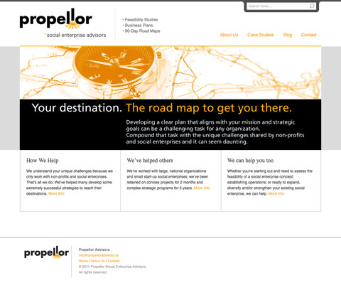 Wordpress site for Propellor Social Enterprise Advisors