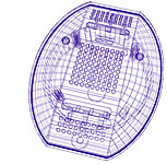 GS3 propane detector injection moulded electronics housing wire frame CAD image designed by design hq inc.