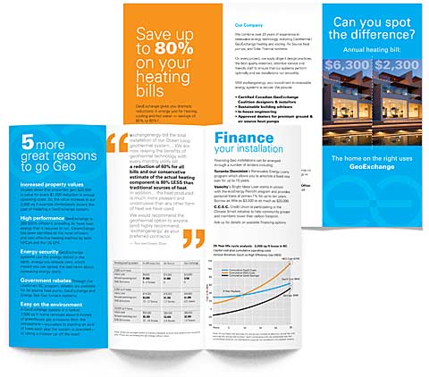 brochure focused on annual energy consumption for geo exchange systems compared to natural gas