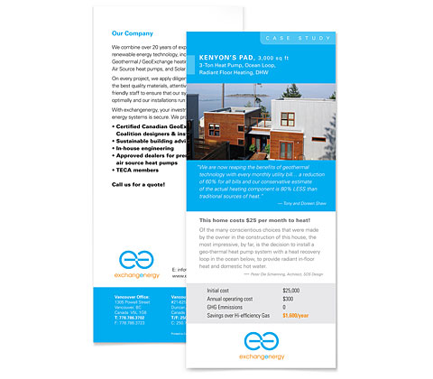 brochure focused on annual energy consumption for geo exchange systems compared to natural gas